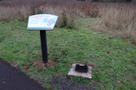 Shoe brush at entrance to Gateway Trail &ndash; display explaining why