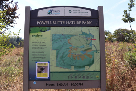 Overall map of the park at the beginning of the hiking trails