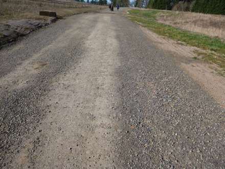 Parts of the Pipeline Lane Trail may have loose gravel Parts of the Pipeline Lane Trail may have loose gravel
