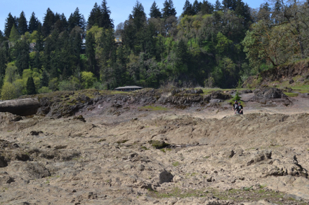 Willamette River with seasonal low water allows access to Elk Rock Island from Spring Park Willamette River with seasonal low water allows access to Elk Rock Island from Spring Park