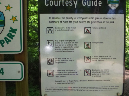 Close-up of the park rules for your safety and protection of the park Close-up of the park rules for your safety and protection of the park