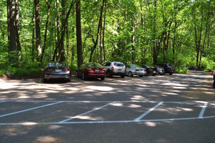 Crosswalk from parking to access route to trails and the Nature Center Crosswalk from parking to access route to trails and the Nature Center